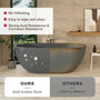 59" Dark Grey Solid Surface Freestanding Bathtub with Modern Industrial Elegance