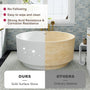 49" Scandinavian Round Solid Surface Freestanding Bathtub, Matte White