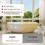 73" Matte White Solid Surface Freestanding Bathtub with Thick Rim Design