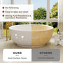 59" Round Solid Surface Freestanding Bathtub for Two in Matte White