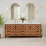 84" Freestanding Bathroom Vanity with Double Sink and Engineering Stone Top