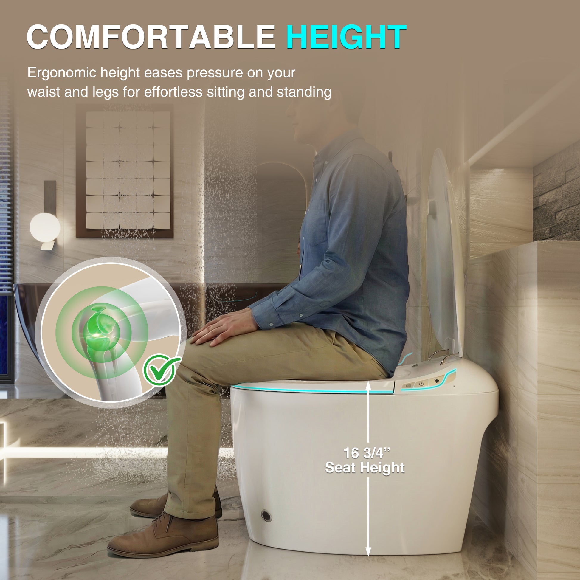 Egg-Shaped Smart Toilet with Automatic Lid, Heated Seat & Bidet Wash, Black & Pink