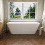 67" Rectangular Solid Surface Freestanding Soaker Tub in Matte White