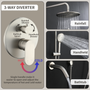 9" 3-Function Shower Faucet Set with Tub Spout & Slide Bar