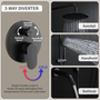 9" 3-Function Shower Faucet Set with Tub Spout & Slide Bar