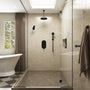 9"+4" Rainfall Thermostatic Concealed 3-Function Shower System with Handheld
