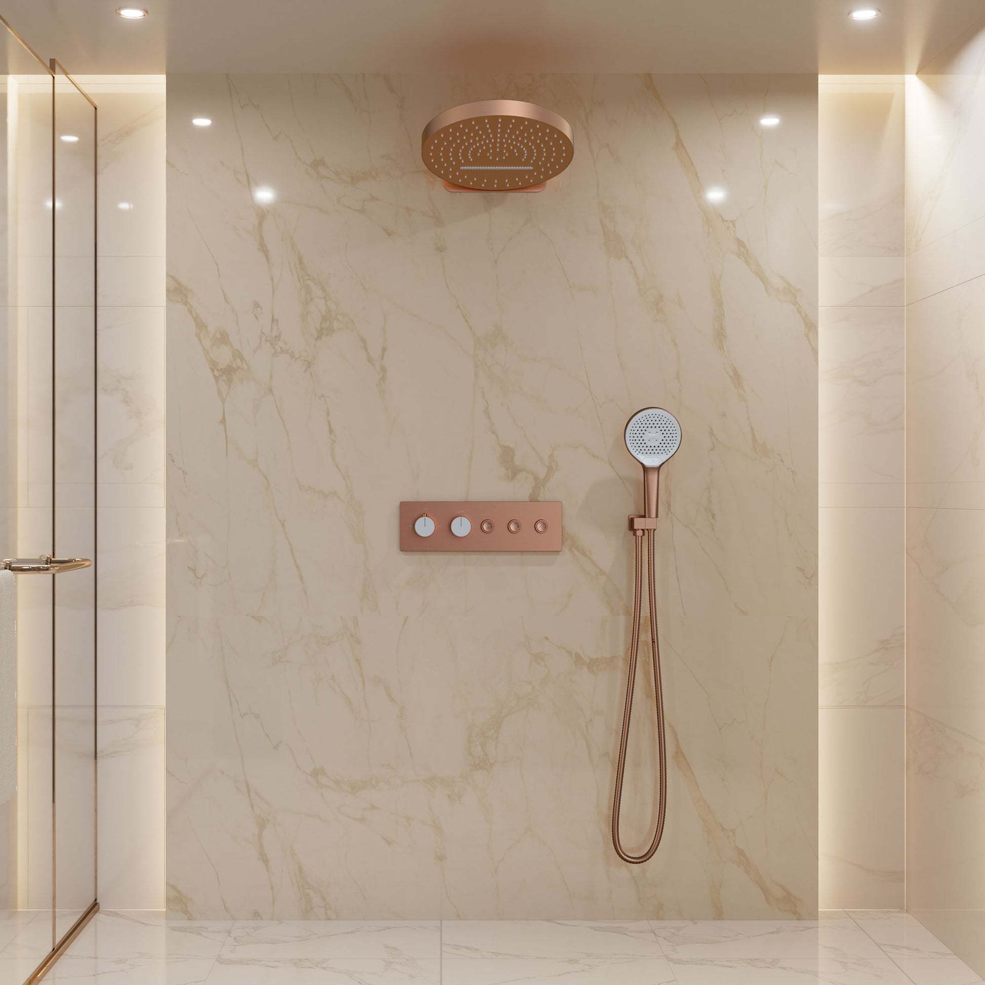 16'' Round Rainfall Multifunctional Shower System With 3-Spray Modes