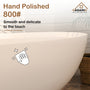 CASAINC 59/63/67/71" Solid Surface Freestanding Bathtub, Egg Shell Shaped Stone Resin Freestanding Tubs, Contemporary Oval Soaking Tub with Overflow and  Drain, Matte White