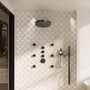 12" Adjustable Shower Head With Shelf Shower System, Hand Shower With Spray Gun Function