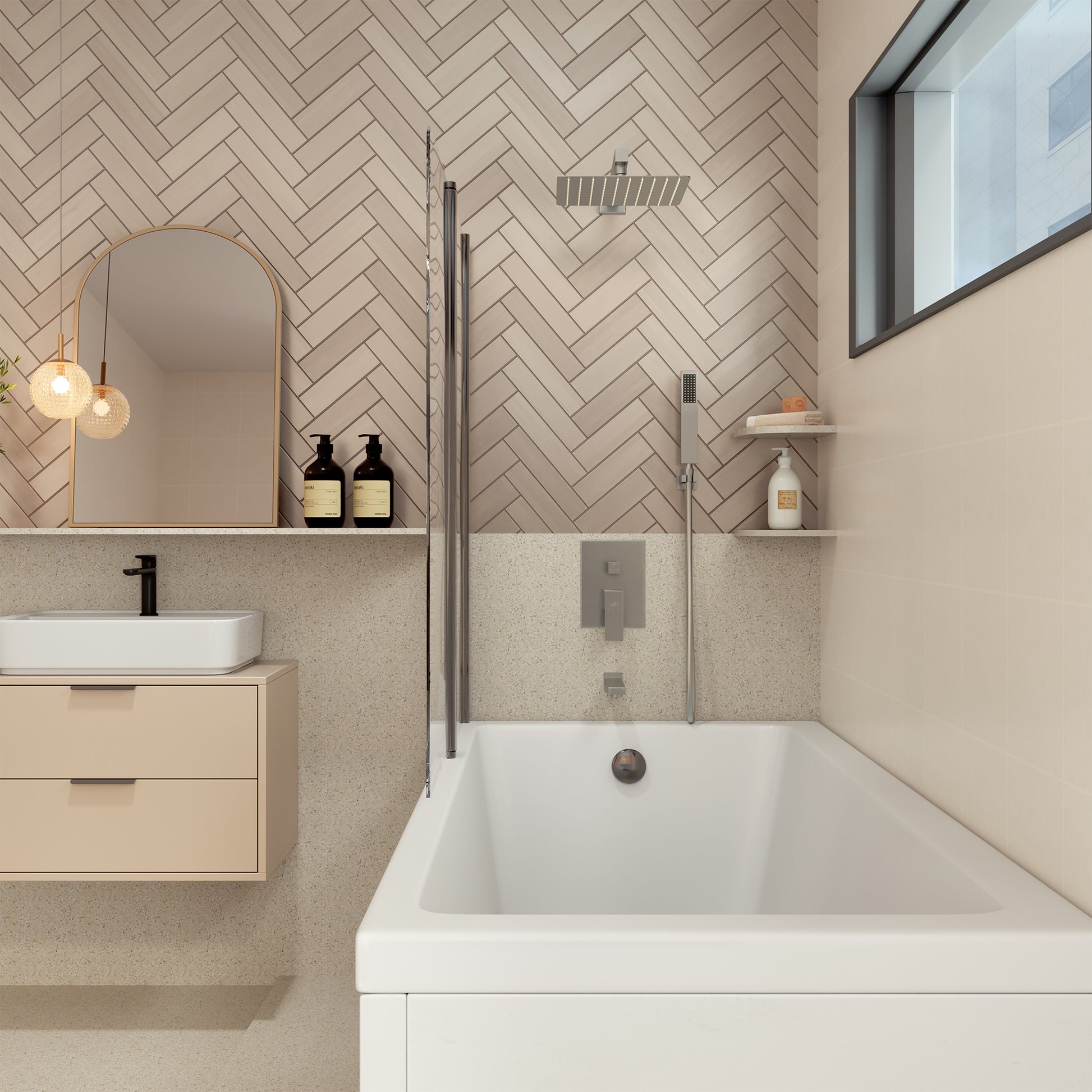 10" Wall Mounted Dual Shower Heads Shower System With Tub Spout 