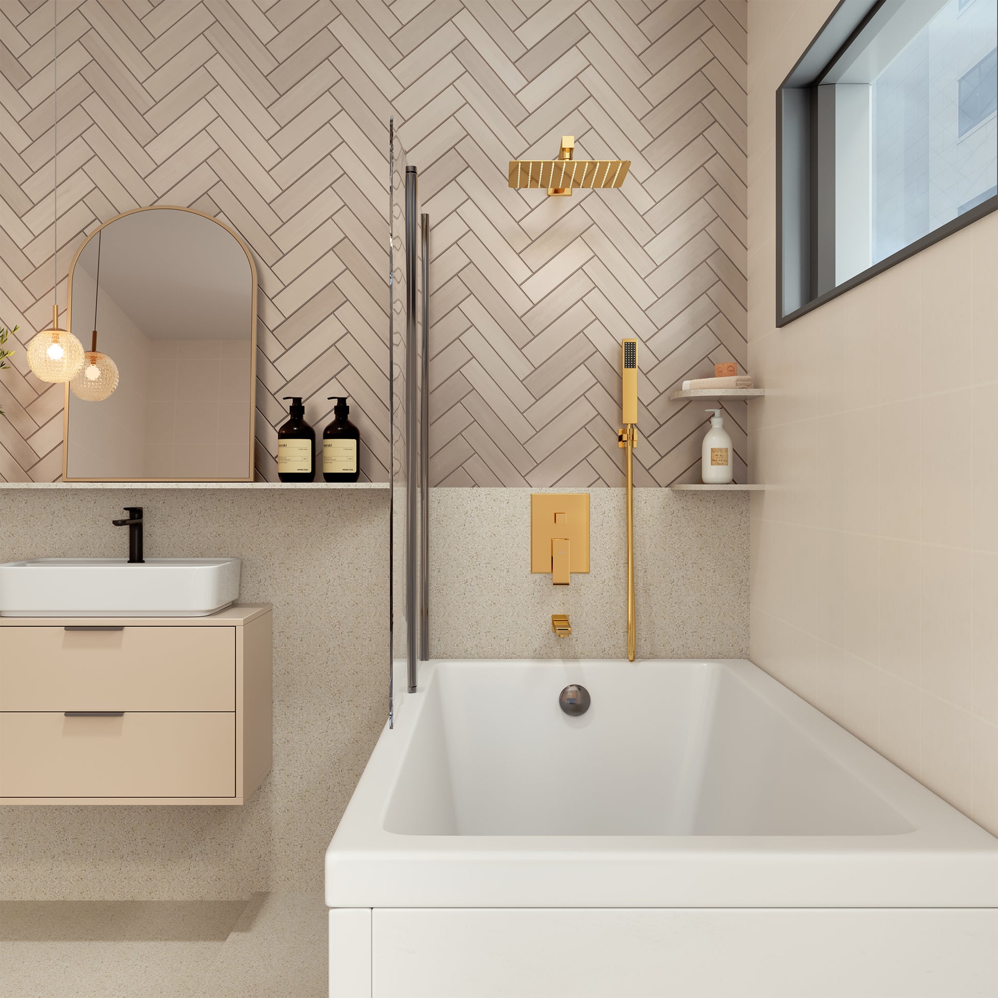 10" Wall Mounted Dual Shower Heads Shower System With Tub Spout 