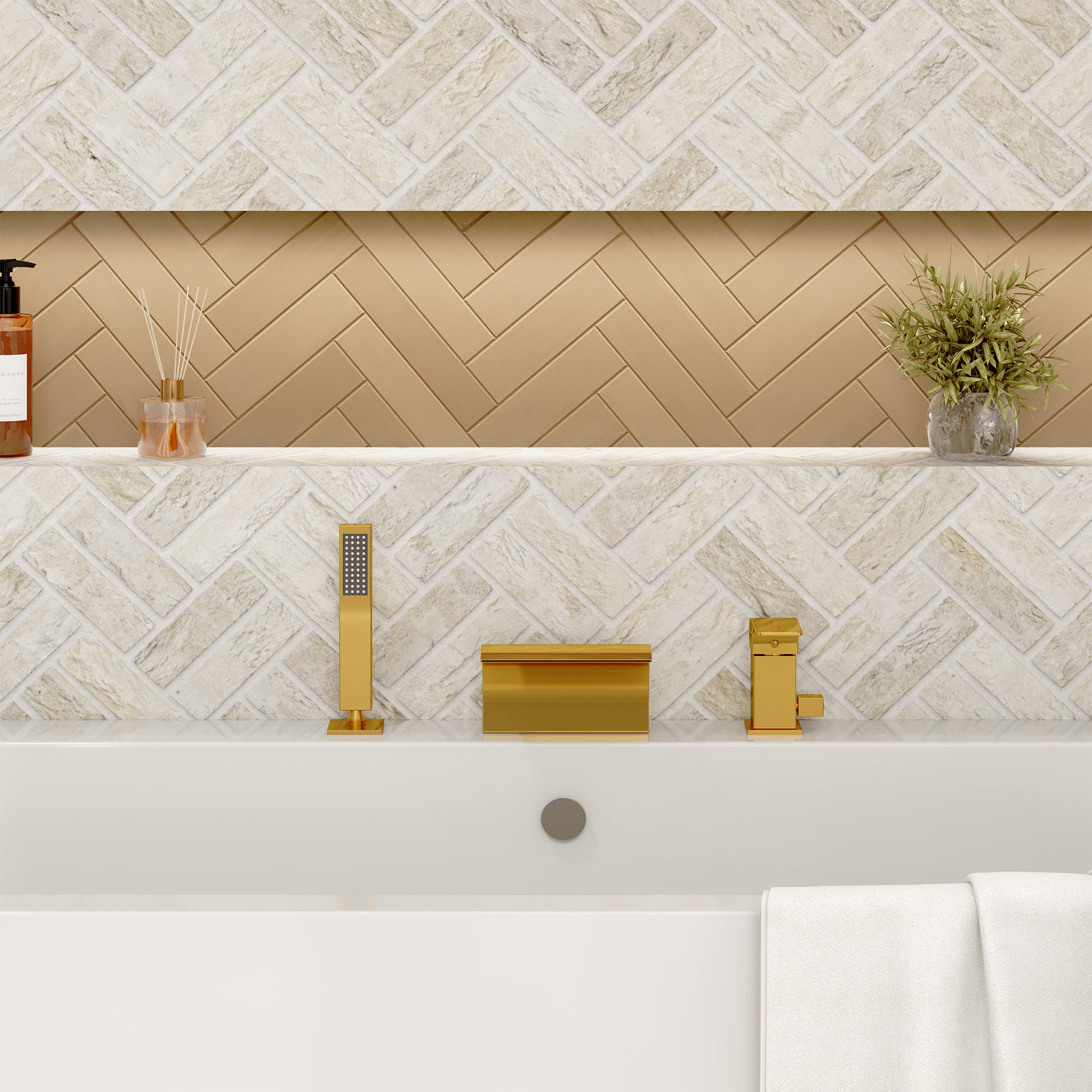 Waterfall Tub Faucet with Handheld Shower Head for Bathtub