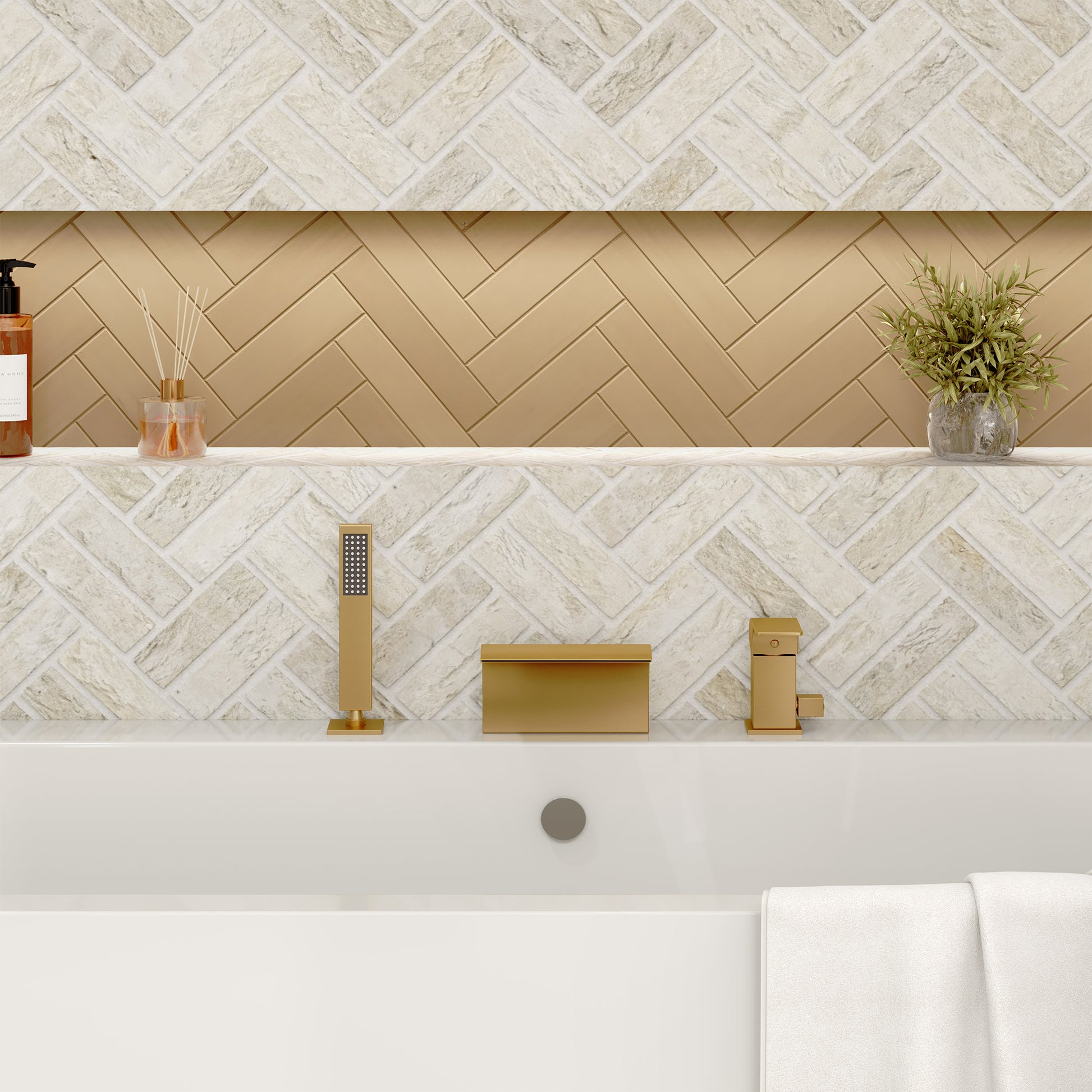 Waterfall Tub Faucet with Handheld Shower Head for Bathtub