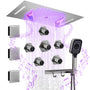 22.8" x 15" Luxury Thermostatic Ceiling-Mount Shower System with 64-Color LED Lights