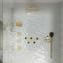 12" Dual Shower Head System with with 360° Side Sprays & Shelving Shower Holder