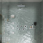 12" Dual Shower Head System with with 360° Side Sprays & Shelving Shower Holder