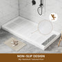60"x30" Solid Surface Alcove Shower Pan Base in White, Drain Included