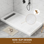 60"x32" White Solid Surface Single Threshold Alcove Shower Pan Base
