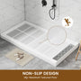 60"x32" White Solid Surface Single Threshold Alcove Shower Pan Base