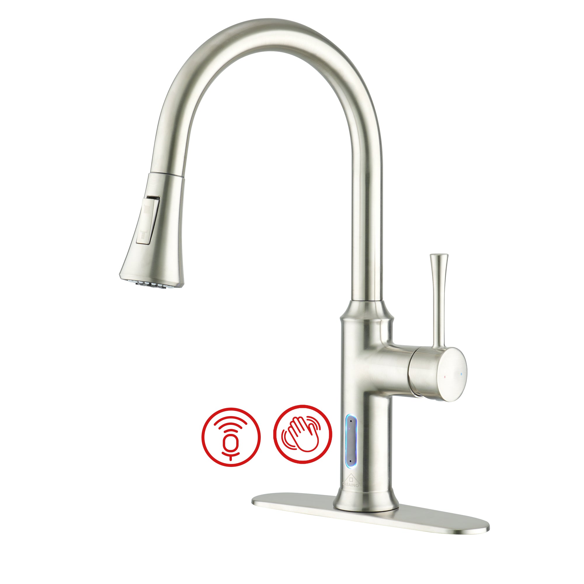 Smart Voice-Controlled Kitchen Faucet with Pull Down Sprayer and Touchless Technology