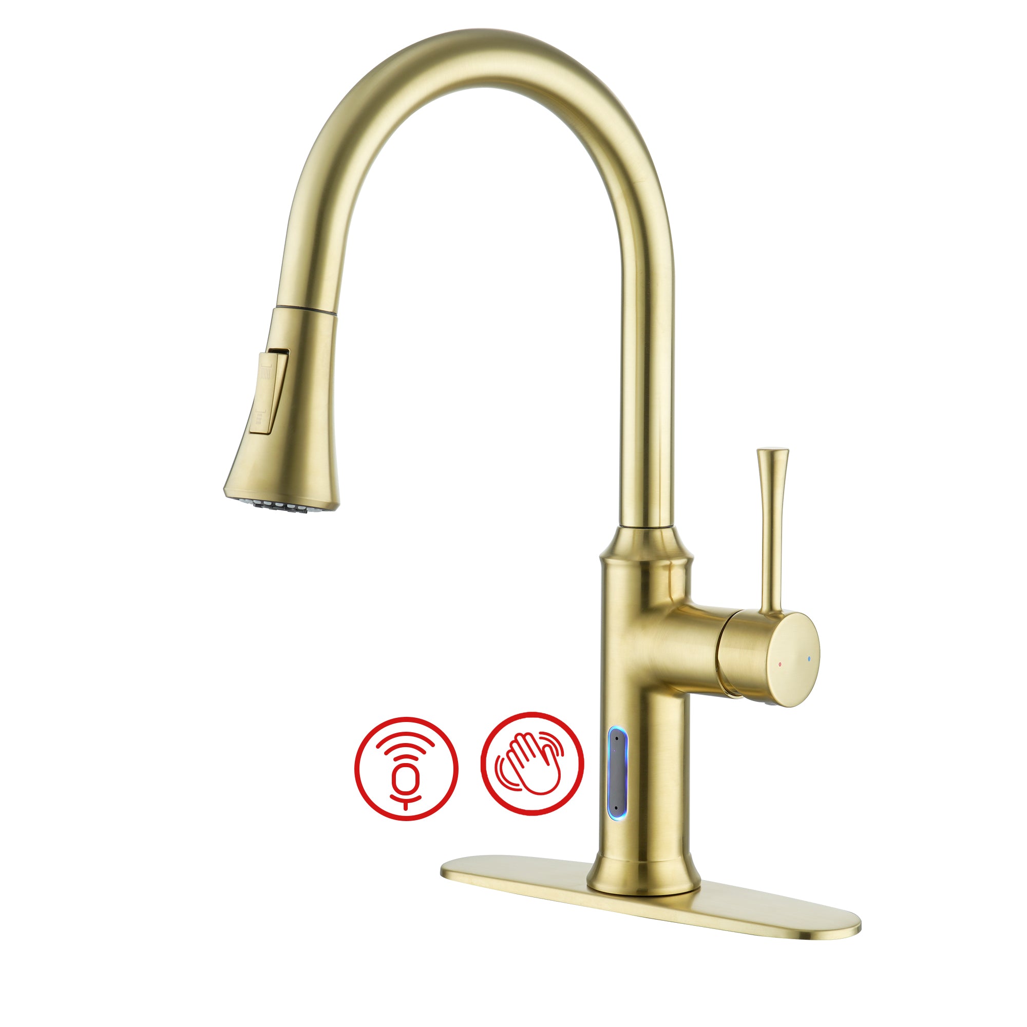 Smart Voice-Controlled Kitchen Faucet with Pull Down Sprayer and Touchless Technology