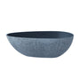 59" Freestanding Resin Stone Soaking Bathtub with Cement-Colored Body and Outer Dot