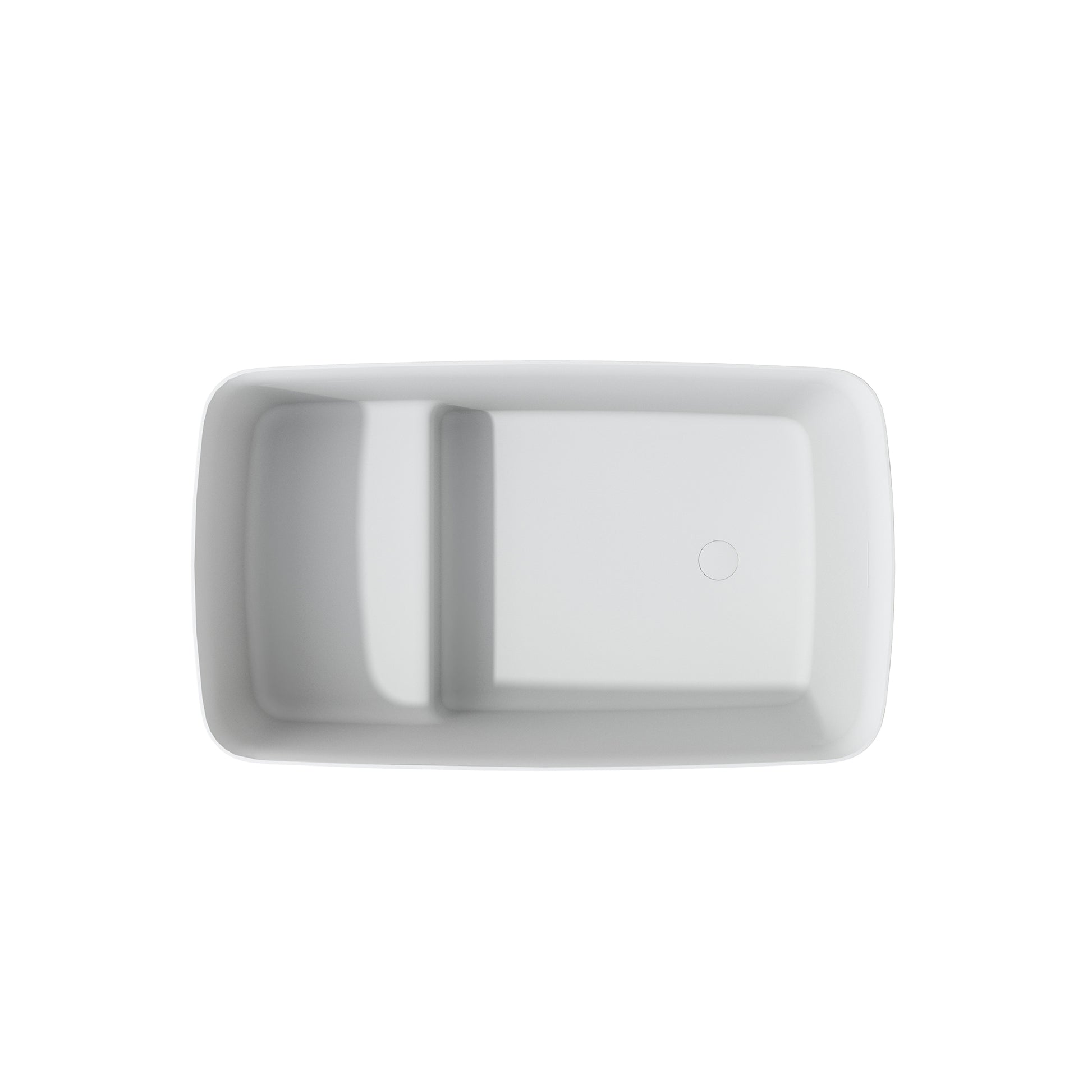 47" Compact Solid Surface Freestanding Bathtub with Mini-Seat Design
