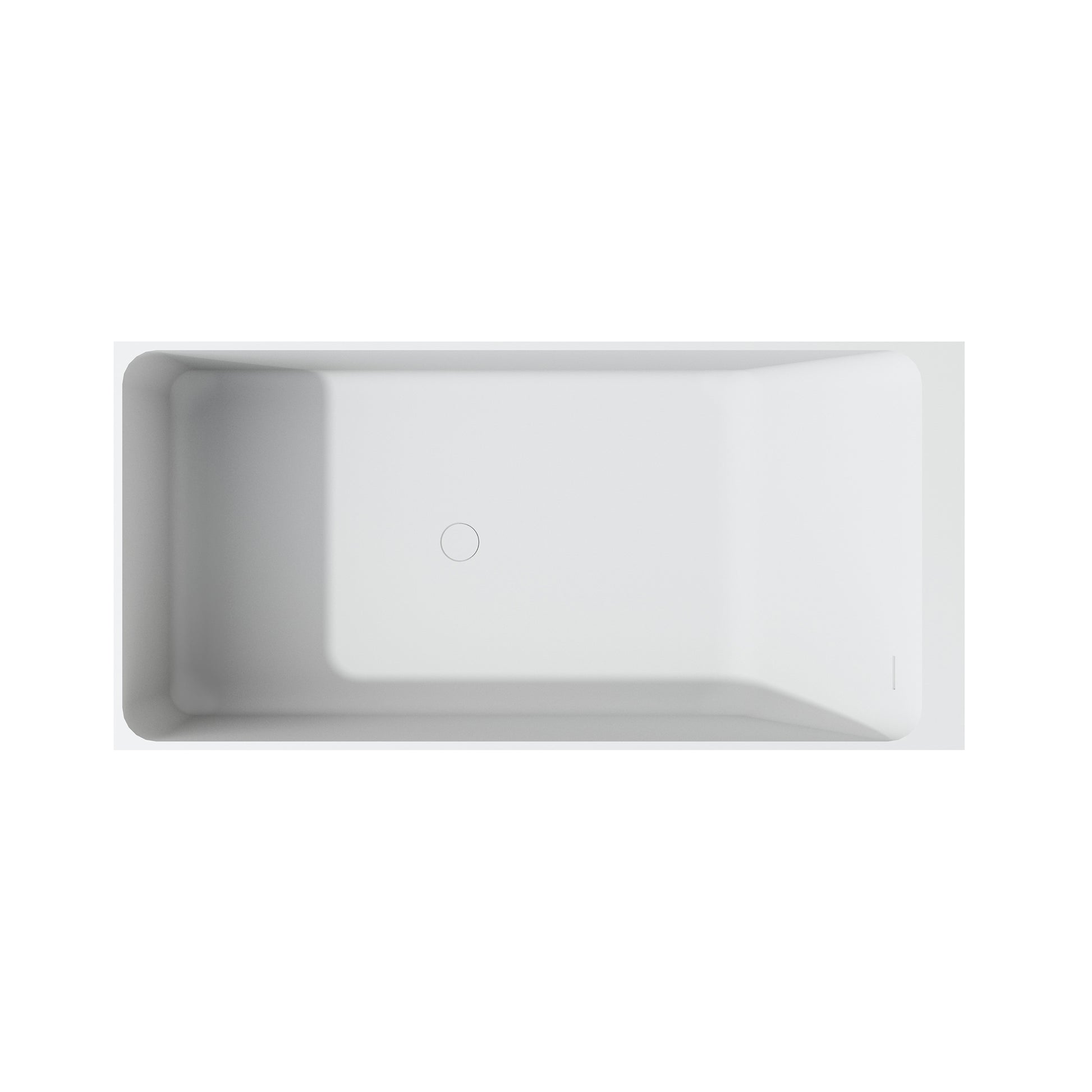 59" Rectangular Solid Surface Freestanding Bathtub with Sloped Backrest