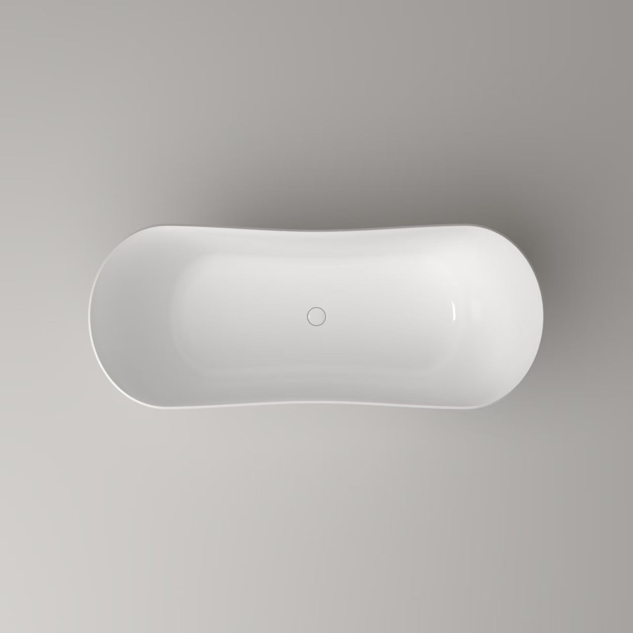 69" Freestanding Solid Surface Bathtub with Dual Sloped Headrests