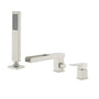 Single-Handle 3 Holes Waterfall Bathtub Filler Faucet with Hand Shower