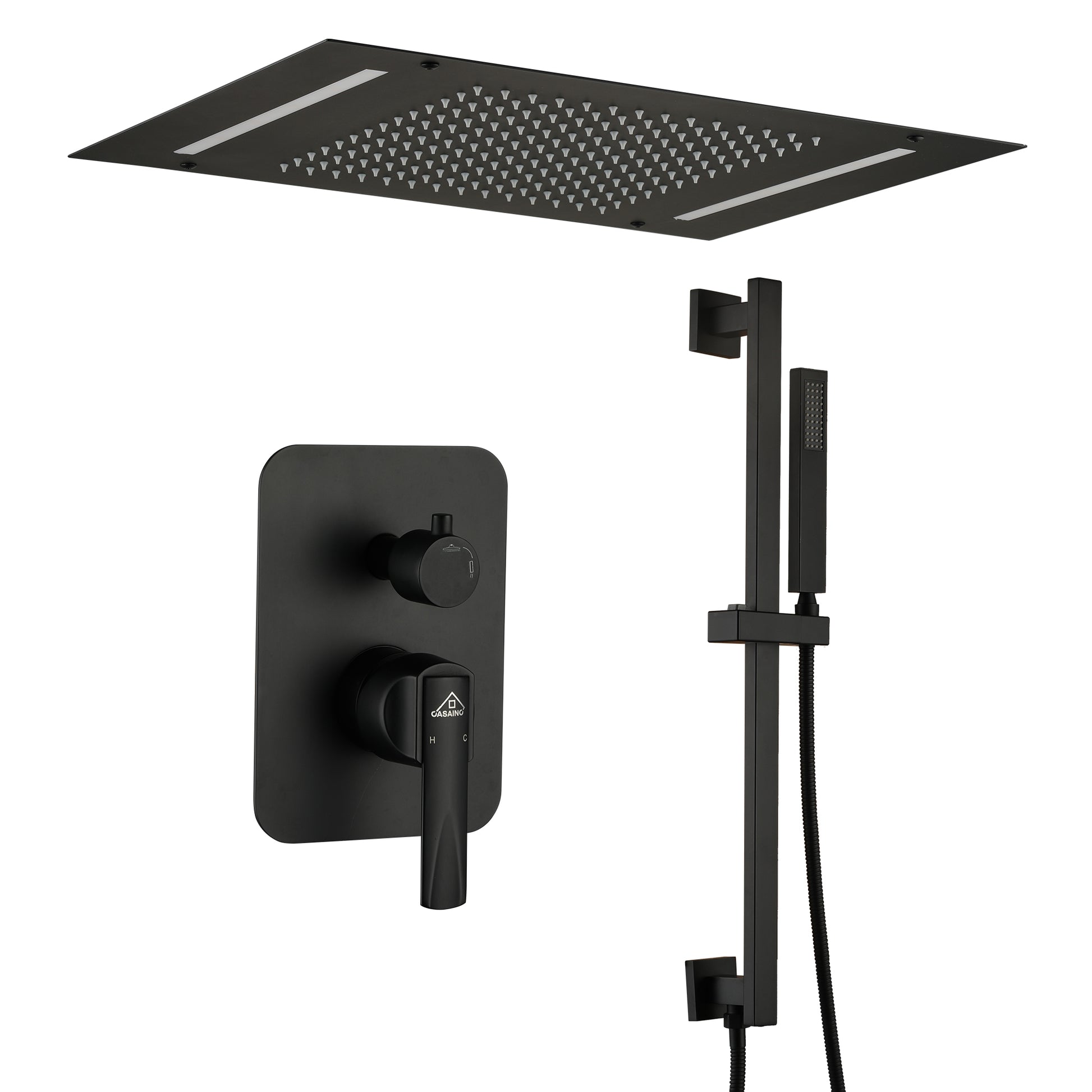 20*14 inch Ceiling-Mounted Luxury Shower System with LED Lights
