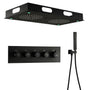 28*15 inch 4-Function Thermostatic Shower System with LED Lights & Bluetooth
