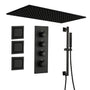 32*16 inch 3-Function Thermostatic Shower System with Body Jets