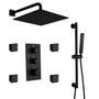 12-inch 3-Function Thermostatic Rain Shower System with Body Jets & Slide Bar
