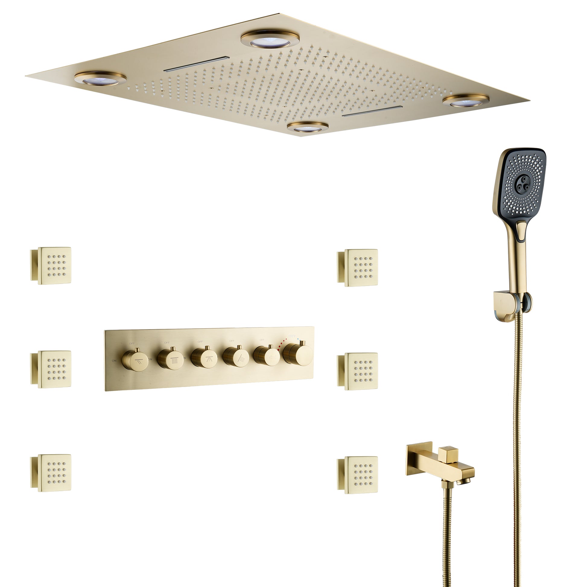 32*24-inch Luxury Shower System with Body Jets & LED Lights