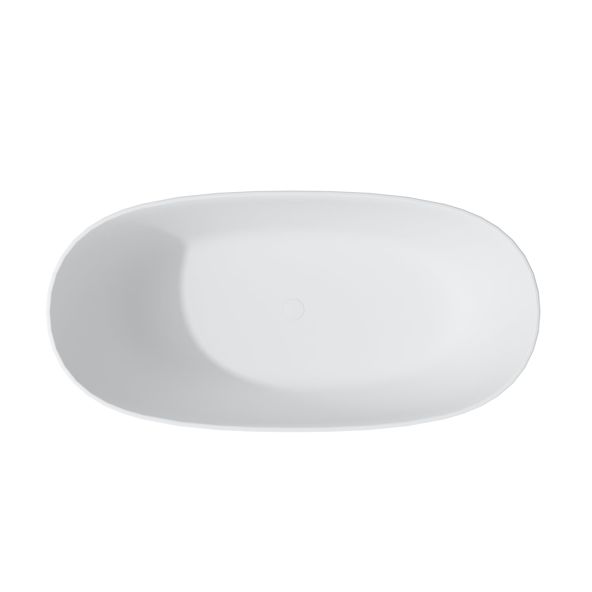 63" Freestanding Solid Surface Stone Bathtub with Symmetrical Moon Design