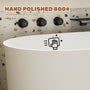 39" Small Freestanding Oval Solid Surface Soaking Bathtub with Built-In Seat - Tangent