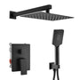 12*8 inch Wall Mounted Shower System with 3-Spray Hand Shower