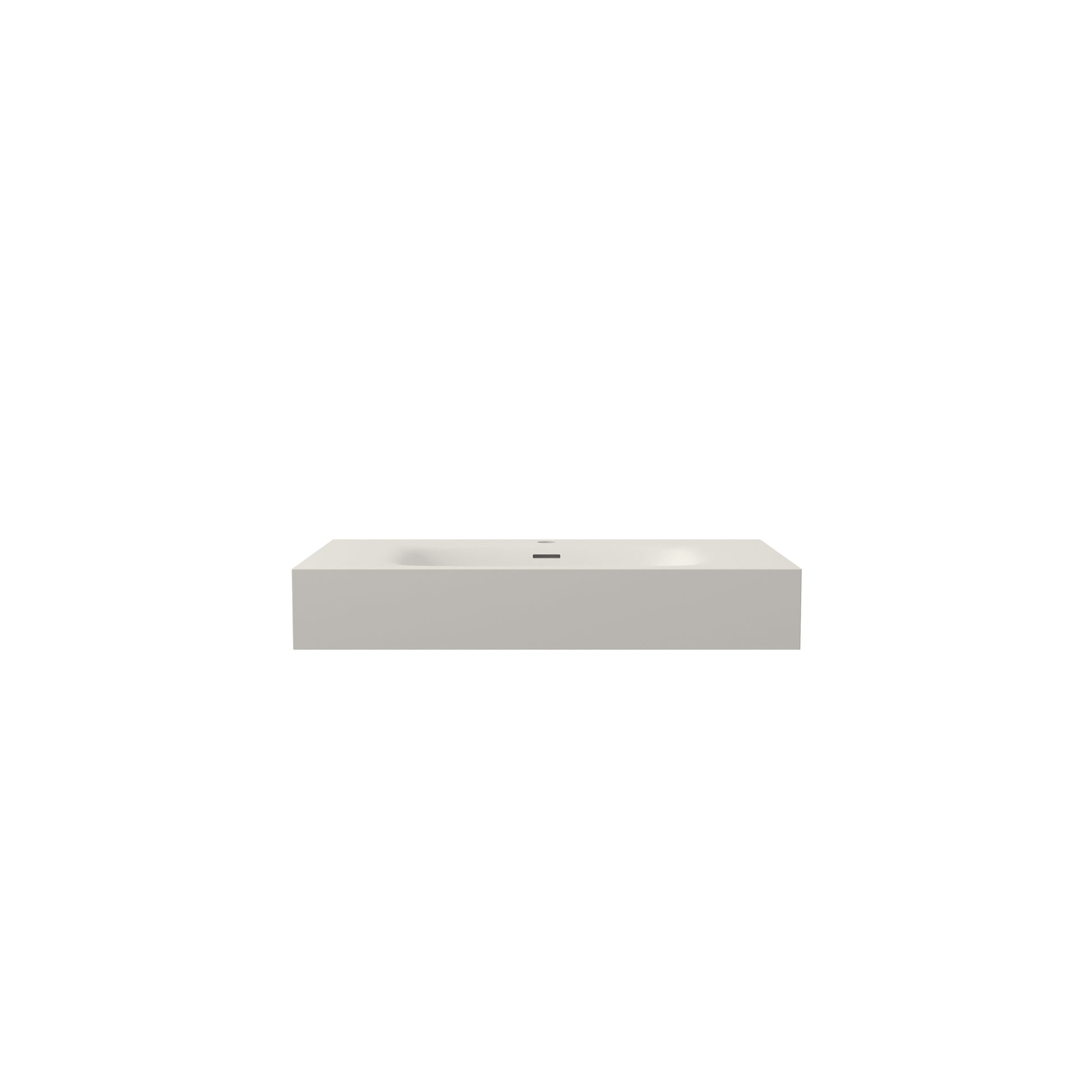 32 in. Solid Surface Wall-Mounted Basin Sink with Single Faucet Hole