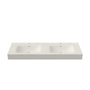 59.5 in. Solid Surface Double Wall-Mounted Basin Sink with 2 Faucet Holes