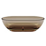 69" Coffee Pure Resin Freestanding Bathtub with Ergonomic Soaking Comfort
