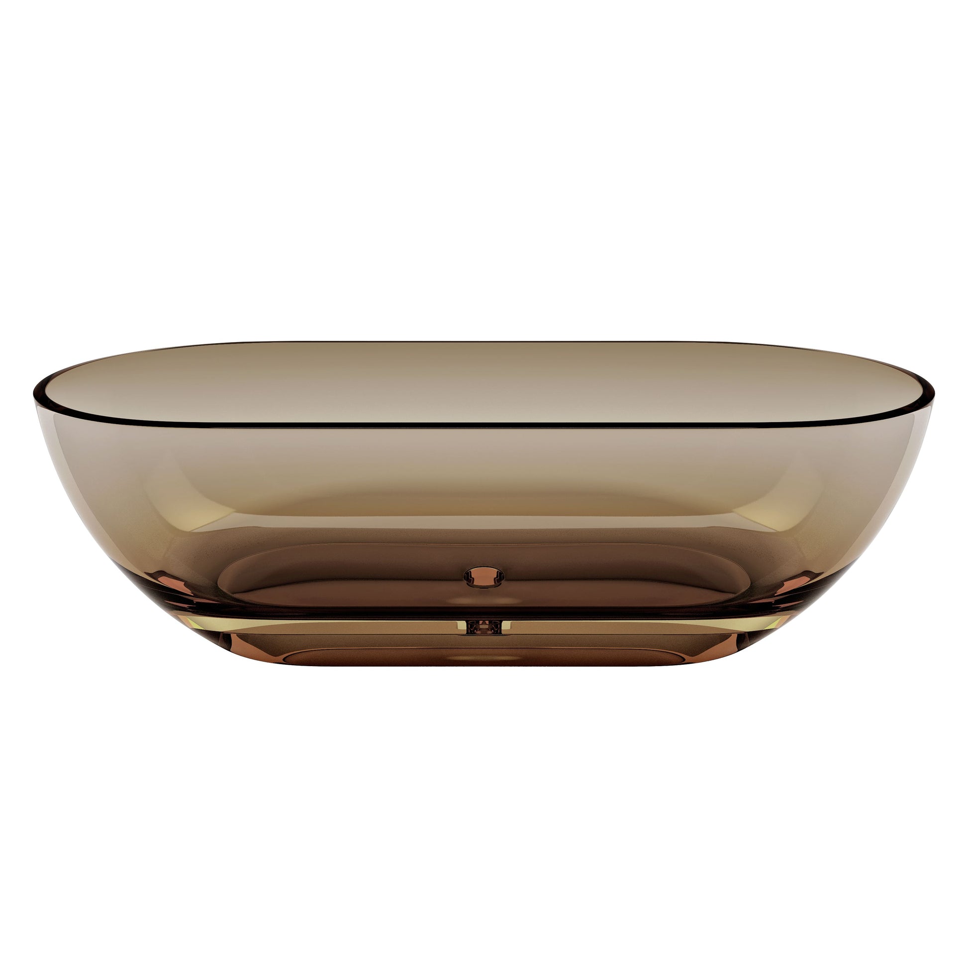 69" Coffee Pure Resin Freestanding Bathtub with Ergonomic Soaking Comfort