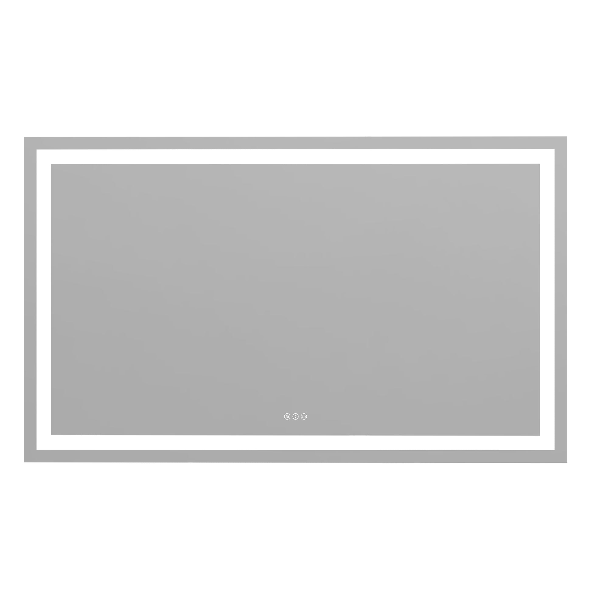 Rectangular Frameless LED Bathroom Mirror with Anti-Fog & Adjustable Color