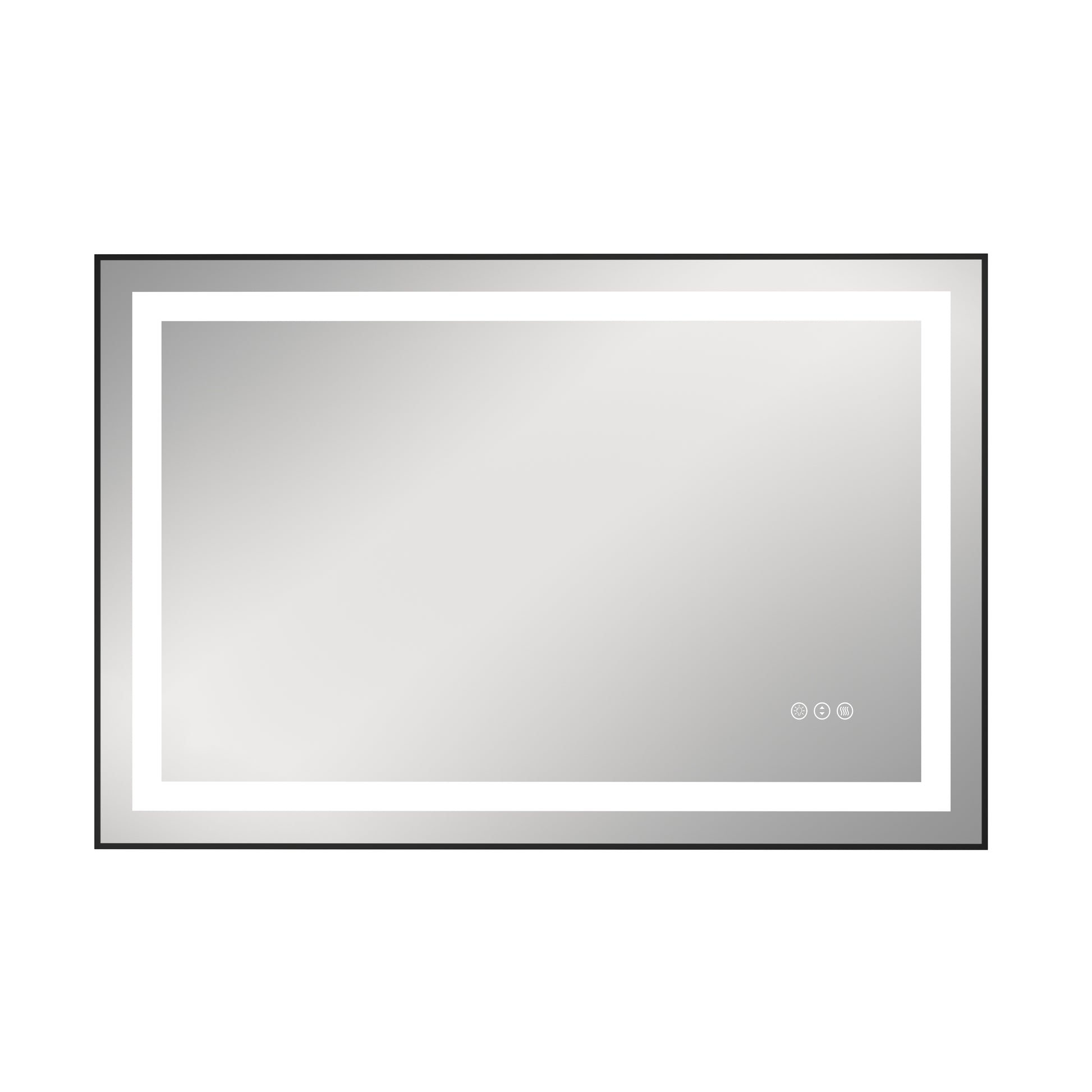 Anti-Fog LED Bathroom Mirror with Black Aluminum Frame