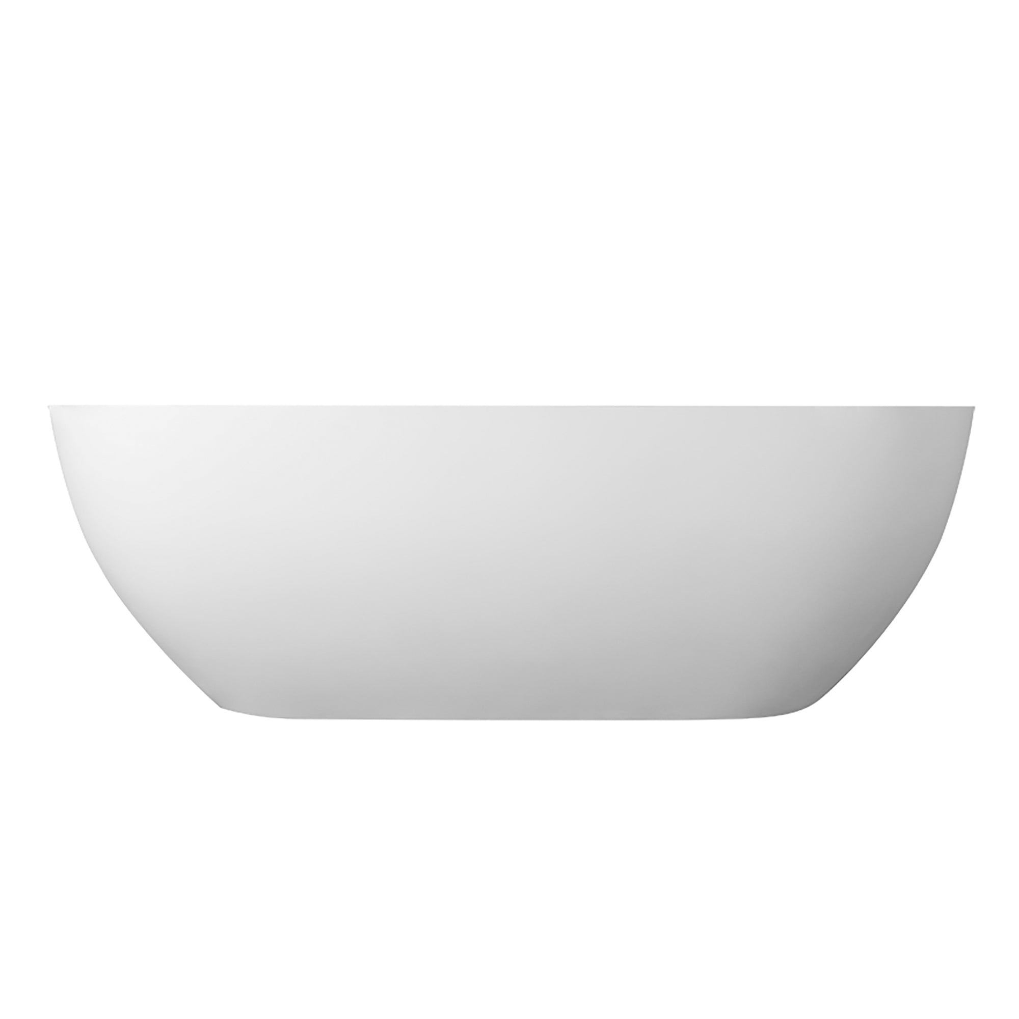 59/69" Solid Surface Bathtubs, Stone Resin Freestanding Tubs, Contemporary Feel and Very Modern Feel, Oval Soaking Tub with Overflow and  Drain, Matte White Luxury Bathtub