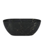 59" Oval Solid Surface Freestanding Bathtub with Black & Gold Star River Pattern