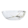 65" Freestanding Solid Surface Oval Bathtub in Marble Look Finish