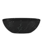 65" Freestanding Solid Surface Oval Bathtub in Marble Look Finish