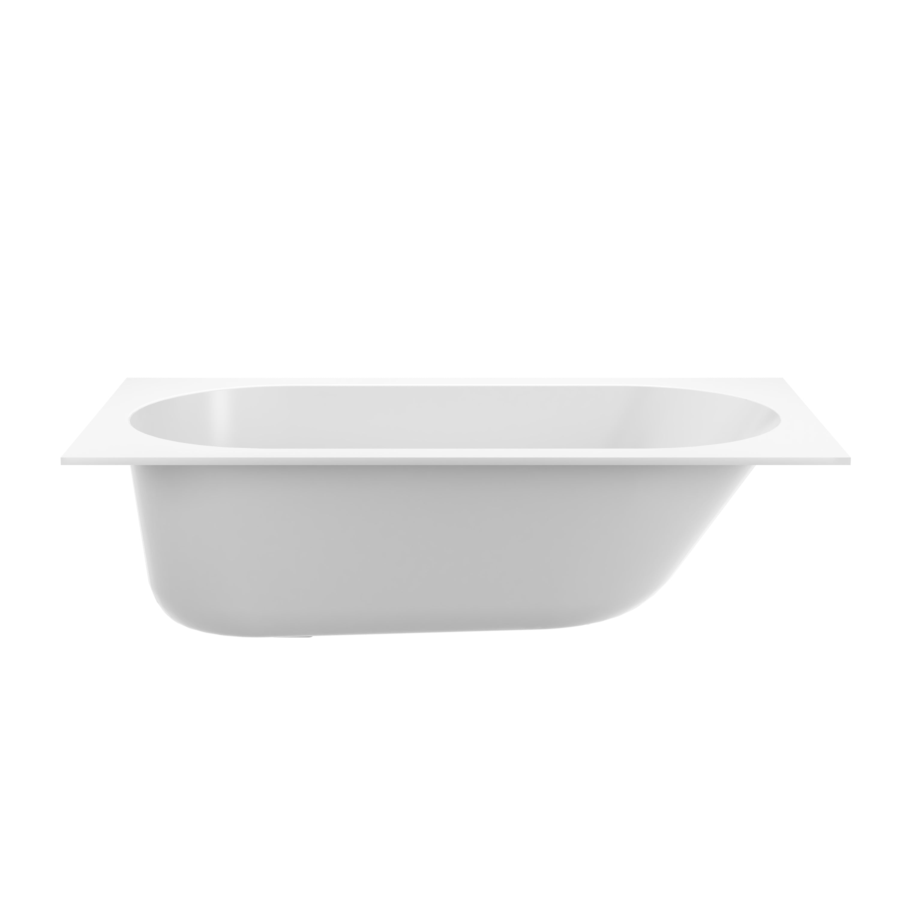 60" Luxury Drop-In Acrylic Soaking Bathtub with Rounded Interior