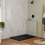 European-Style SMC Shower Base with Sleek Marble Texture in Black & White